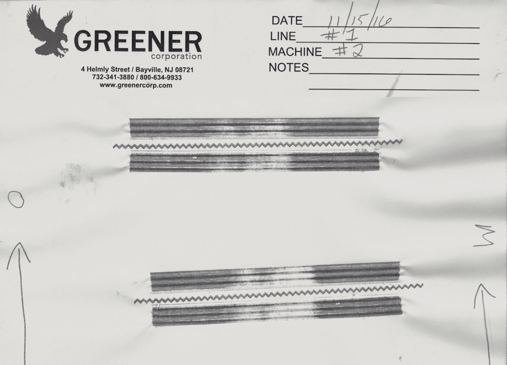 Carbon impressions show wear on sealing jaws