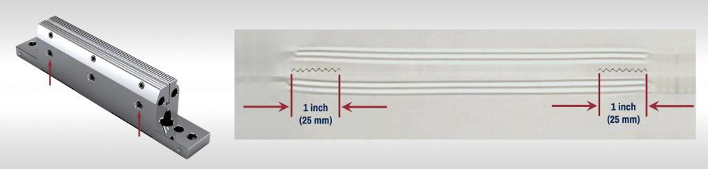 Adjustment screw knife readjustment on flow wrapper