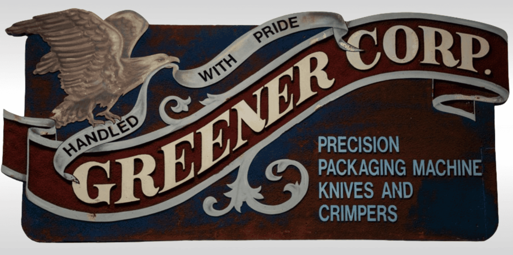 Greener Corporation original logo sign