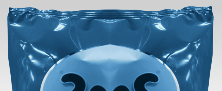 distorted package from overheated sealing jaws