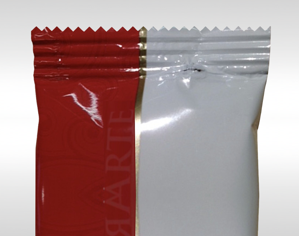 Crushed and Split End Seal on package zig zag cut