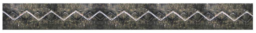 Double zig zag knife impression on an anvil packaging solutions